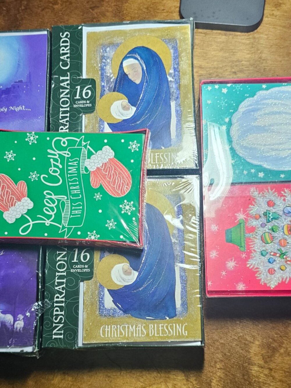 LOT OF 6 Unopened Vintage Christmas Cards + Envelopes and 1 Box of Opened Cards